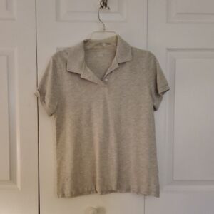 Lands' End Light Gray Short Sleeve Polo Top